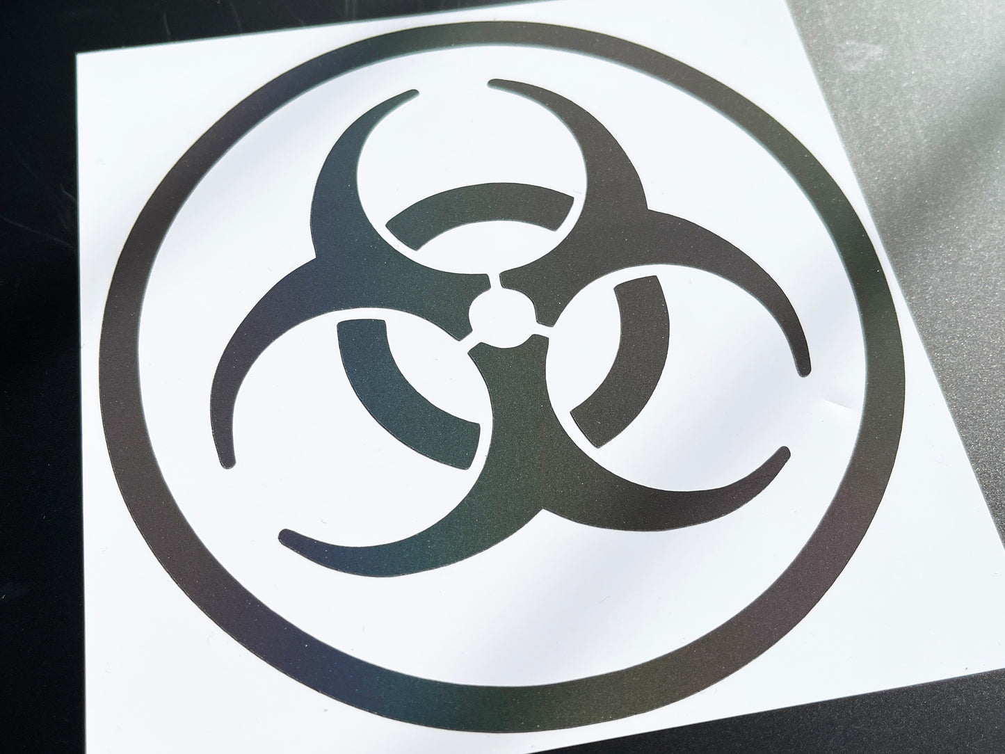 Rainbow Bright Reflective Biohazard Stickers