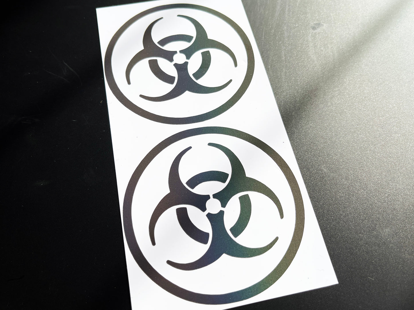 Rainbow Bright Reflective Biohazard Stickers
