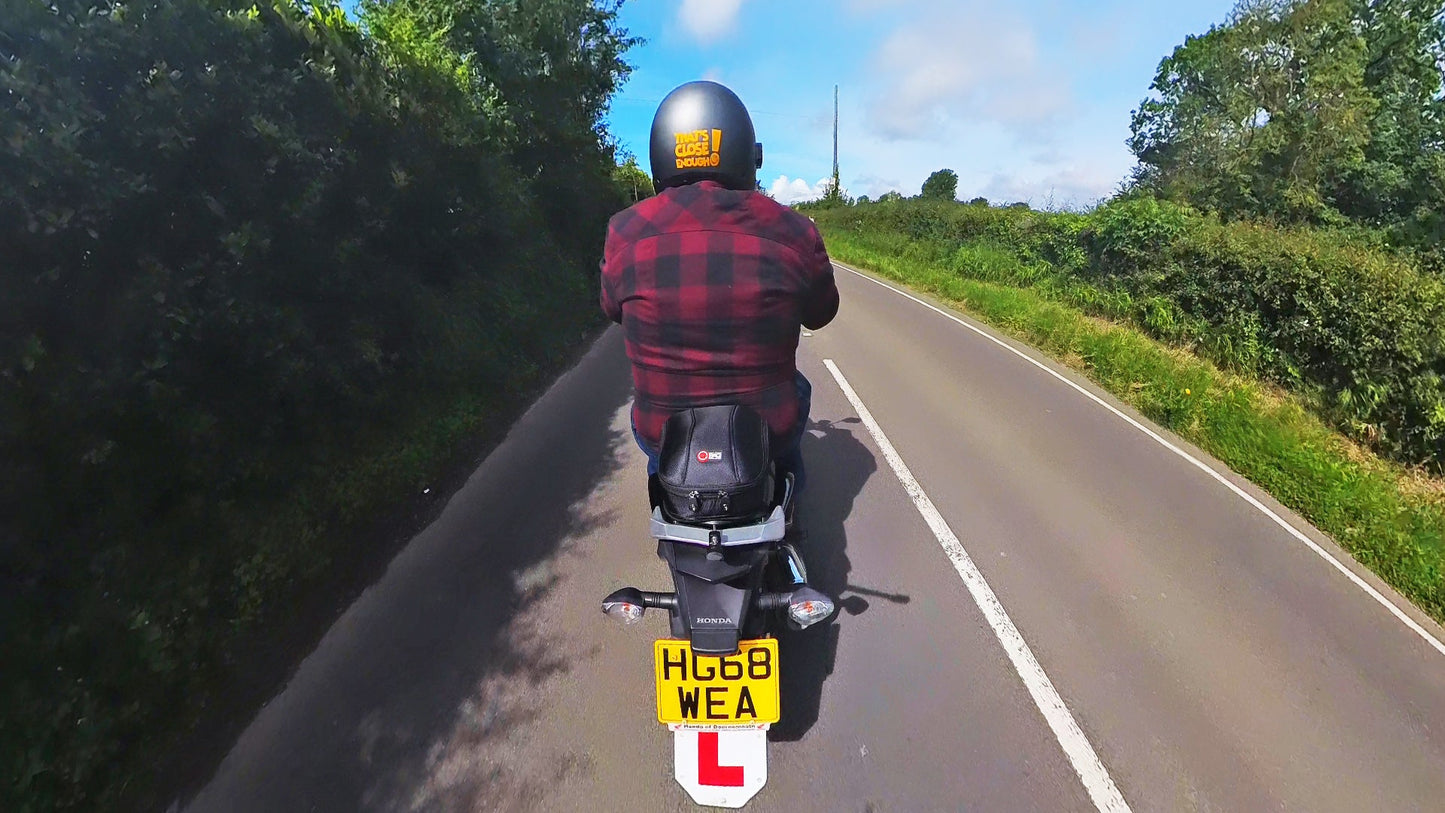 Veloviz THAT'S CLOSE ENOUGH Reflective Motorcycle Helmet Sticker