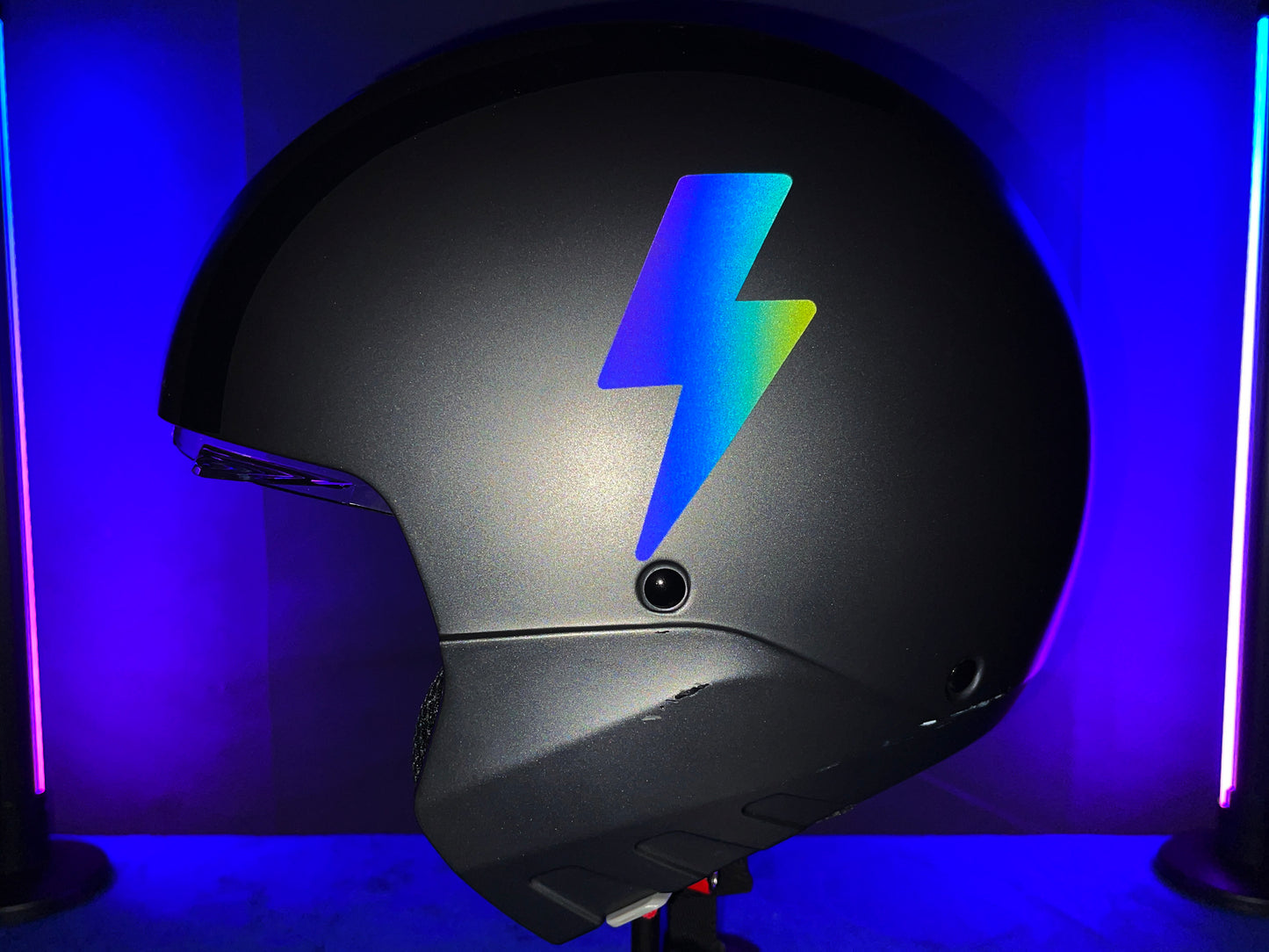 Rainbow Bright Reflective Lightning Bolt Motorcycle Helmet Stickers