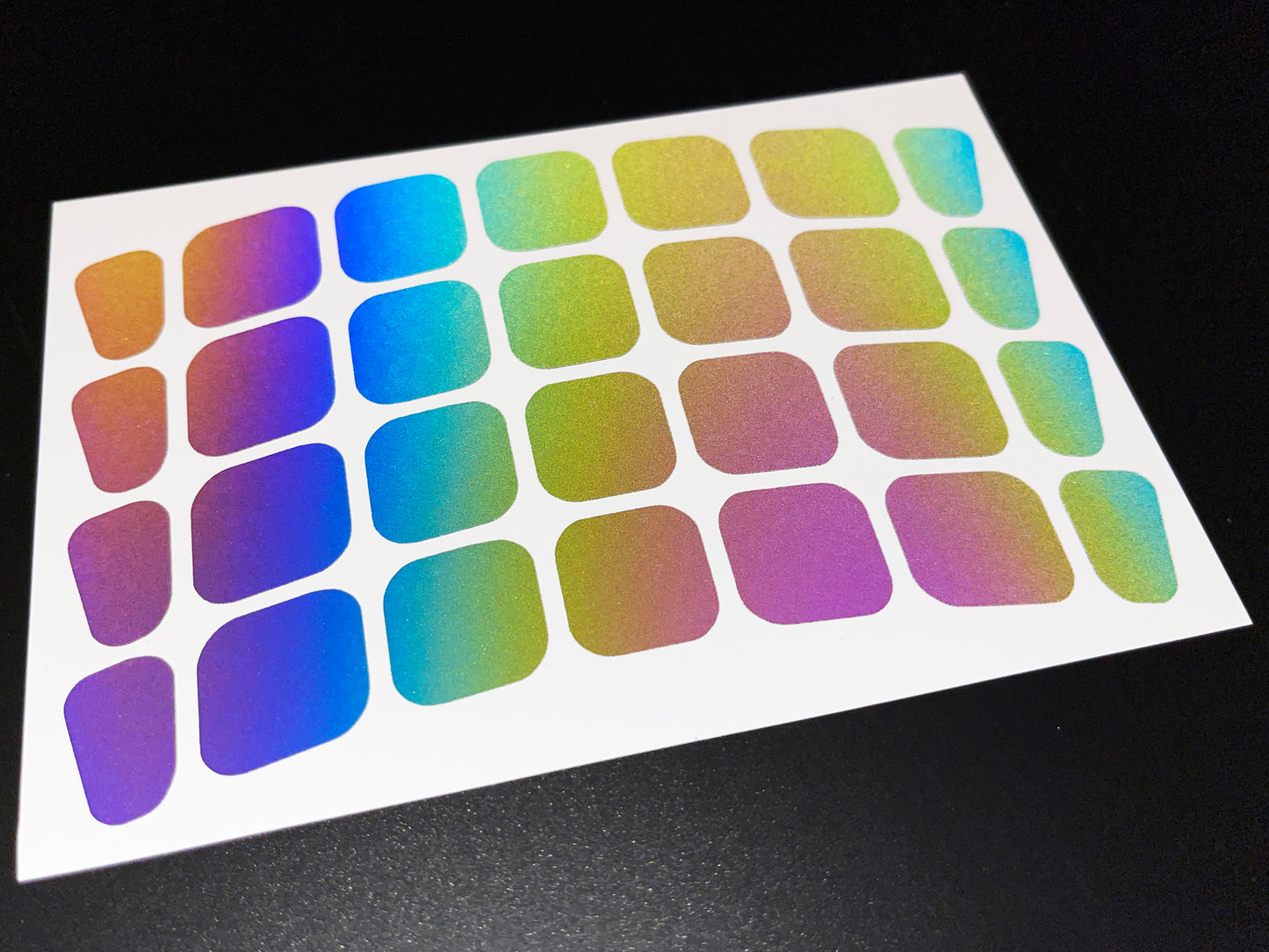 Reflective Rainbow Bright Blob Wheel Rim Stickers