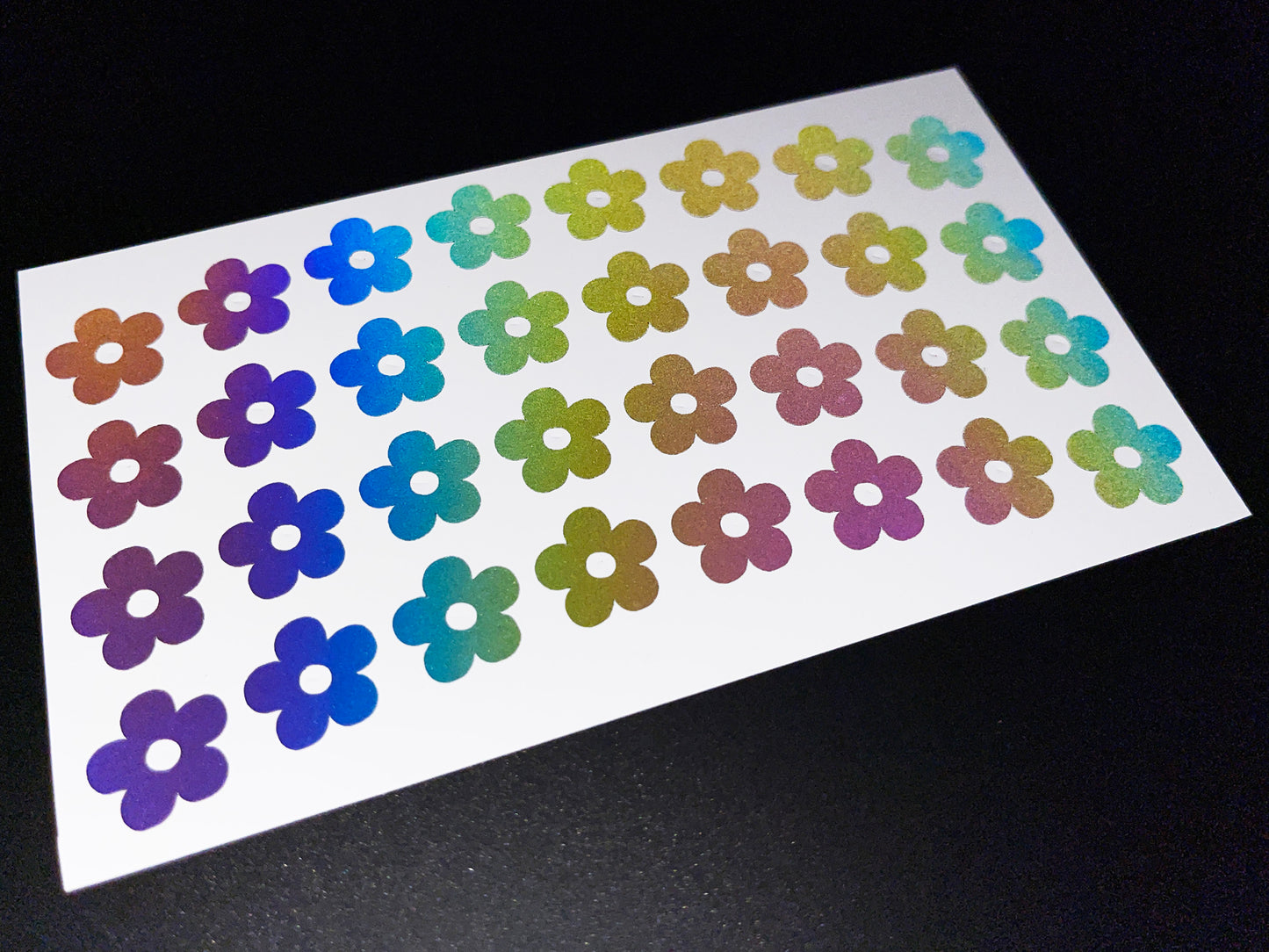 Reflective Rainbow Bright Flower Wheel Rim Stickers