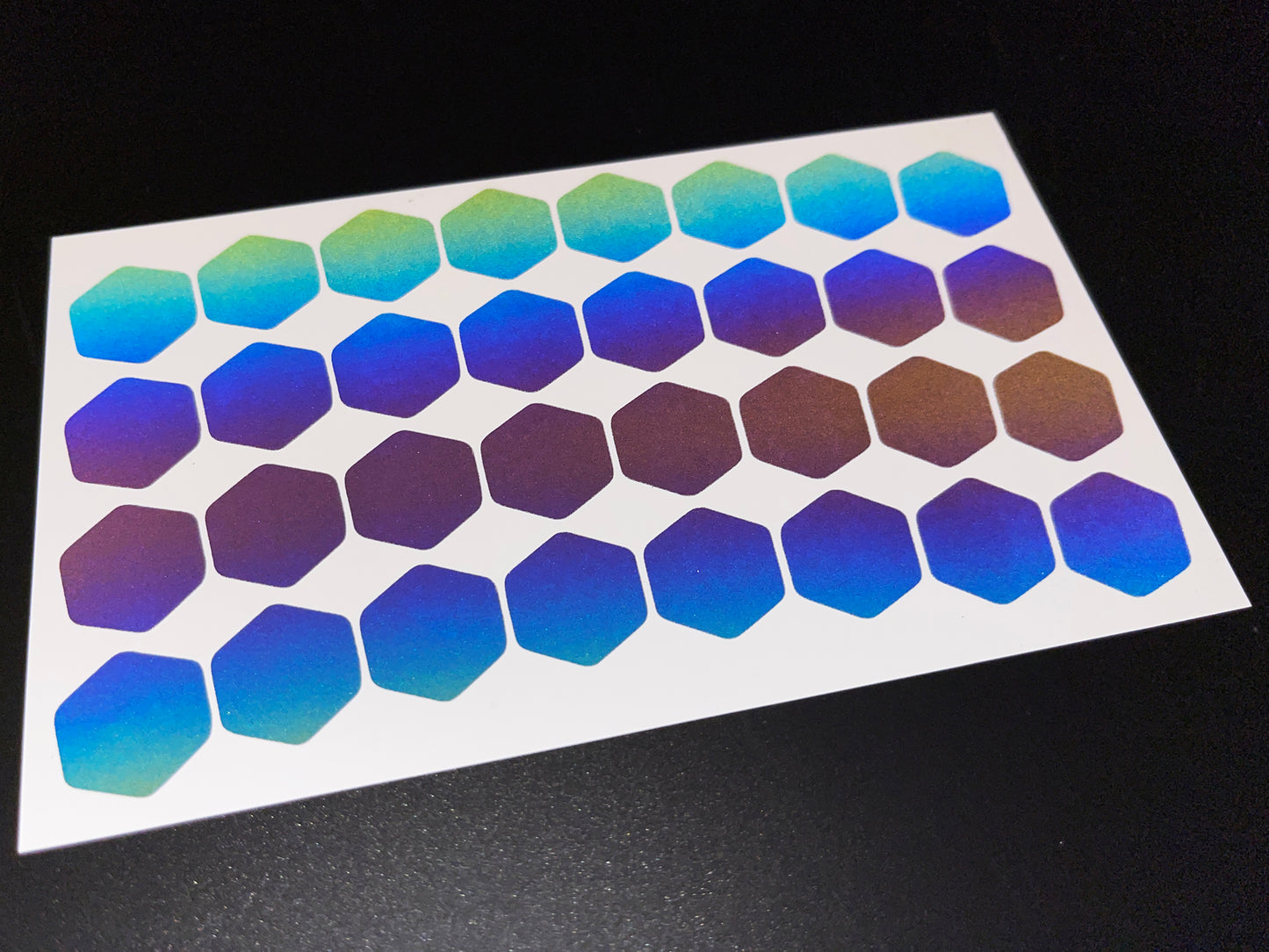 Reflective Rainbow Bright Hexagon Wheel Rim Stickers