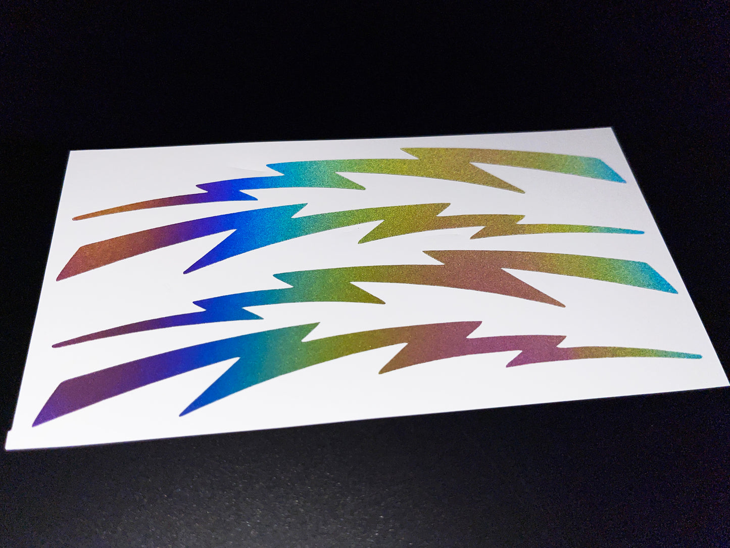 Reflective Rainbow Bright Lightning Bolt Wheel Rim Stickers