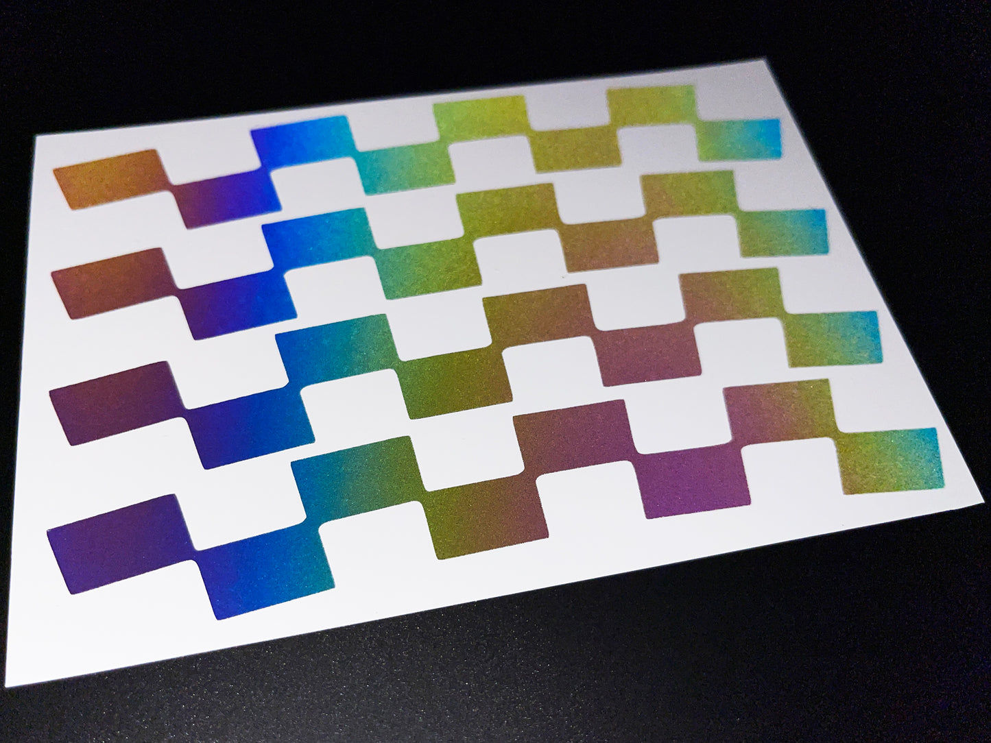 Reflective Rainbow Bright Racing Flag Wheel Rim Stickers