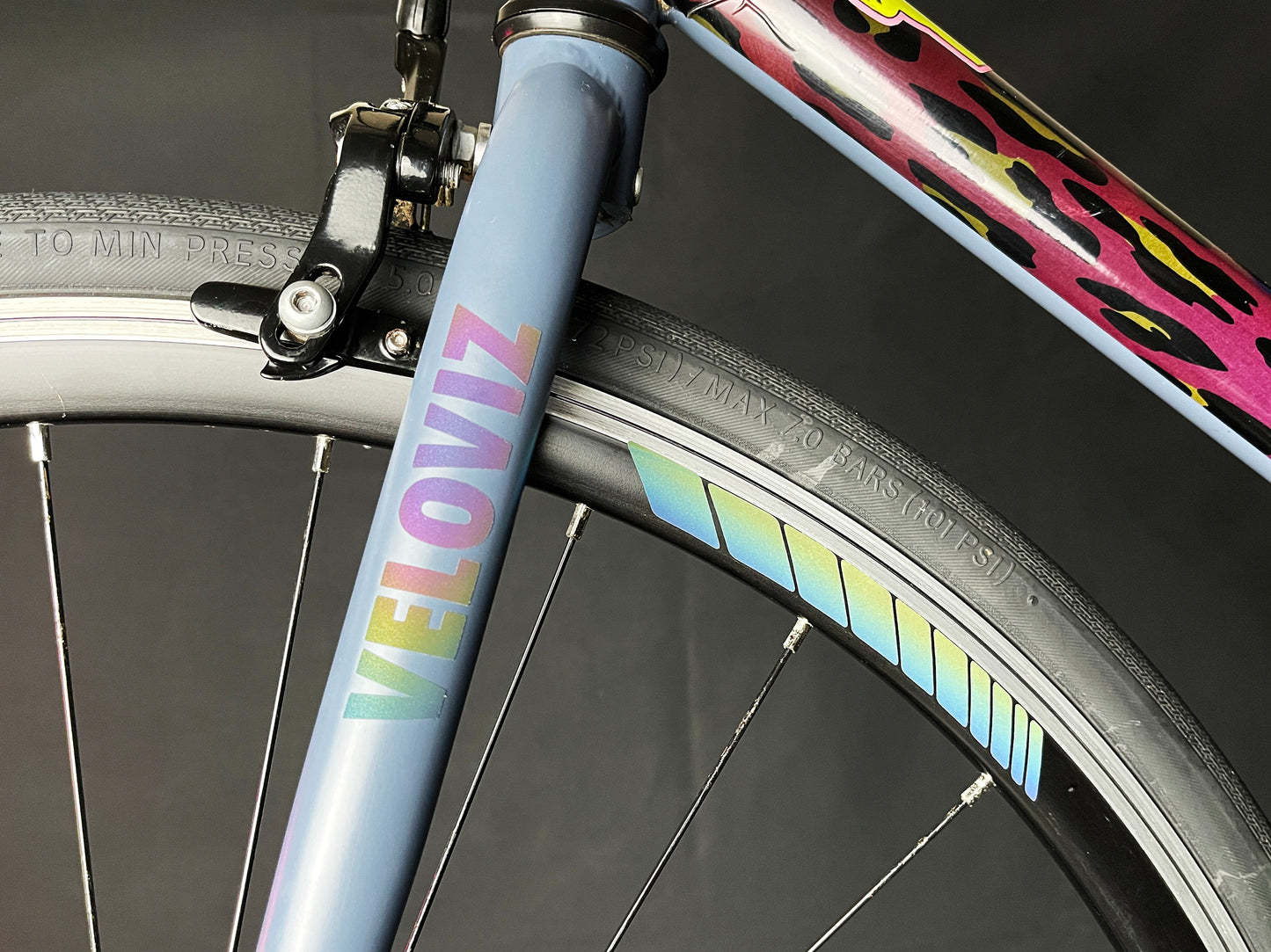 Reflective Rainbow Bright Racing Stripe Wheel Rim Stickers