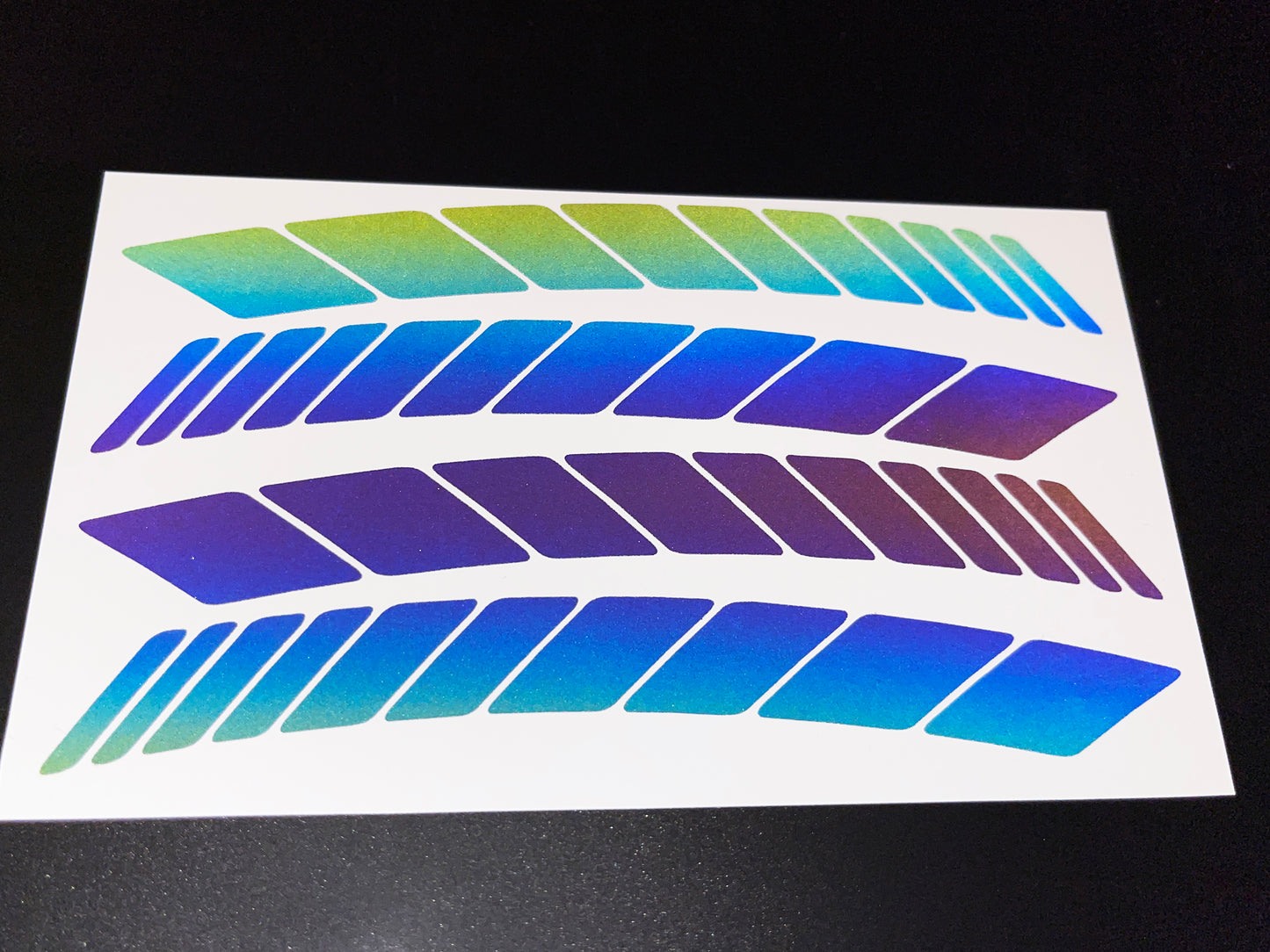 Reflective Rainbow Bright Racing Stripe Wheel Rim Stickers