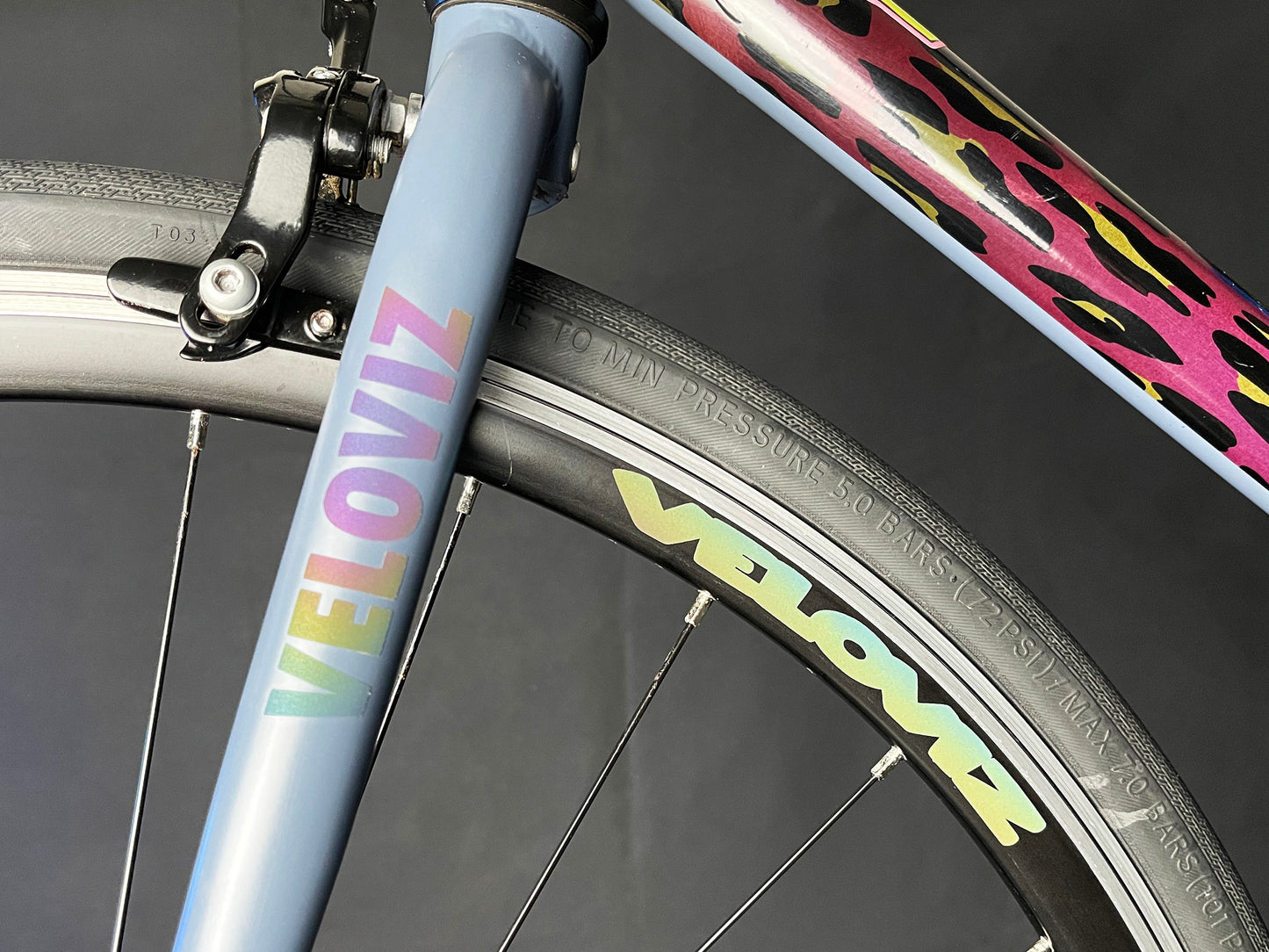 Reflective Rainbow Bright Text Wheel Rim Stickers