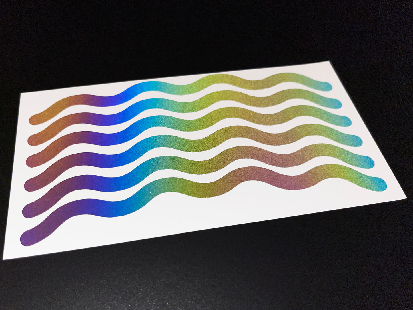 Reflective Rainbow Bright Waves Wheel Rim Stickers