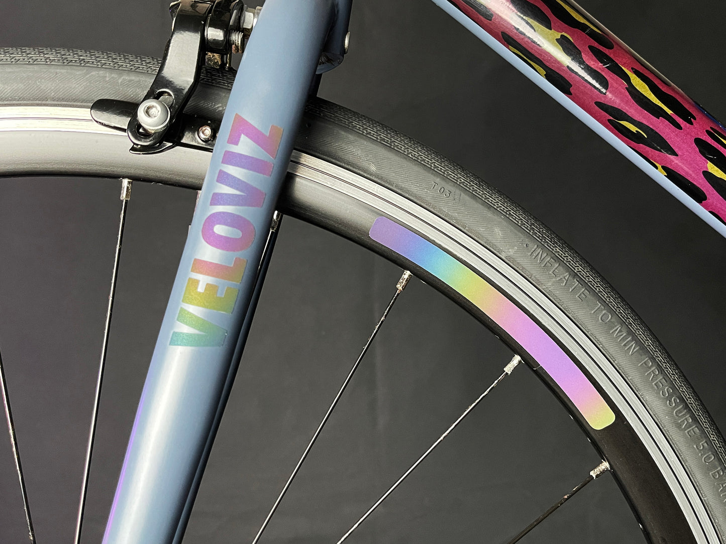 Reflective Rainbow Bright Strip Wheel Rim Stickers