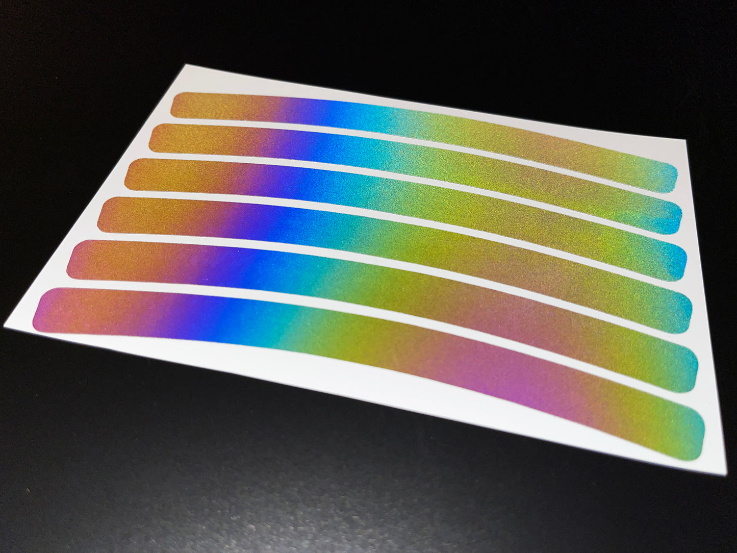 Reflective Rainbow Bright Strip Wheel Rim Stickers