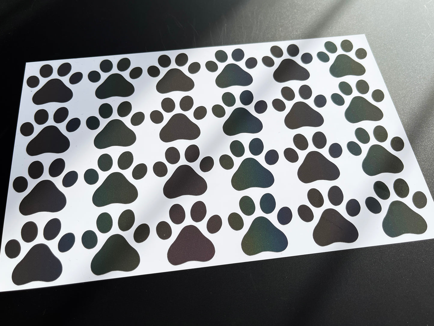 Rainbow Bright Reflective Paw Print Cargo Bike Stickers