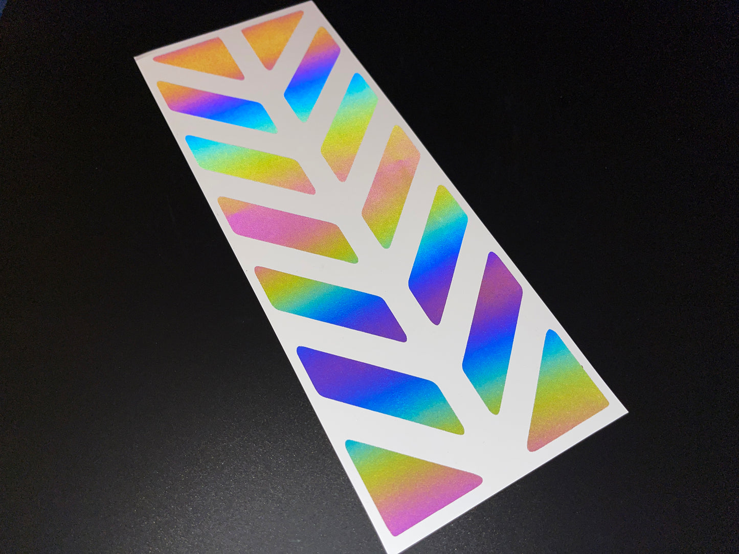 Rainbow Bright Reflective Universal Motorcycle Pannier Chevron Stickers