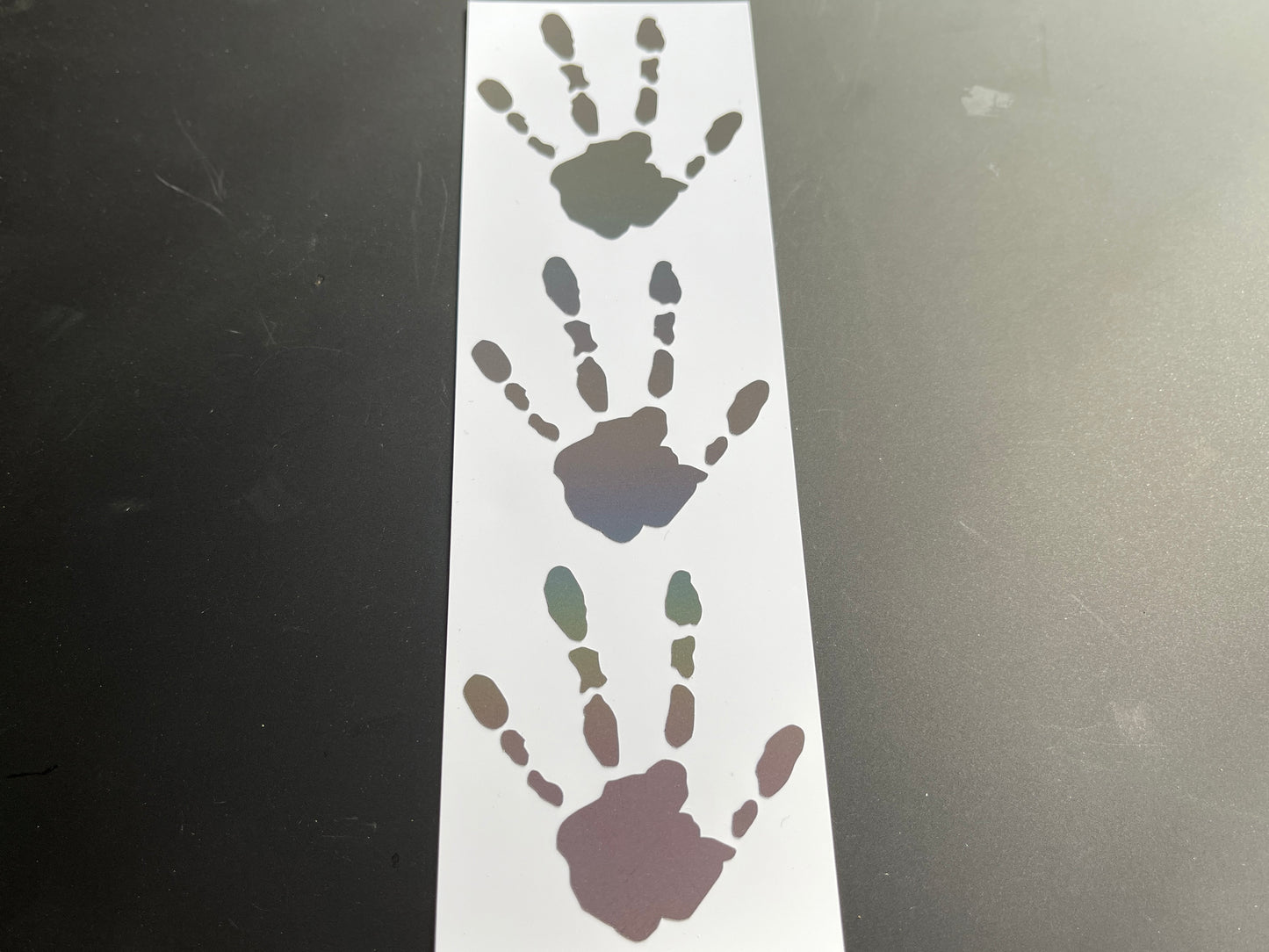 Alien Handprint (Small) Reflective Rainbow Bright Bike Stickers