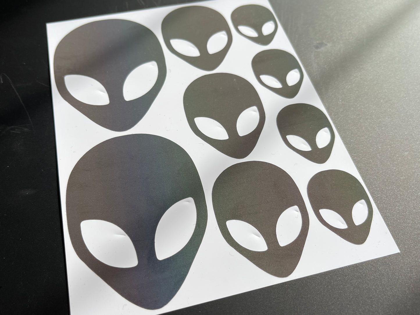 Alien Head (Assorted) Reflective Rainbow Bright Bike Stickers