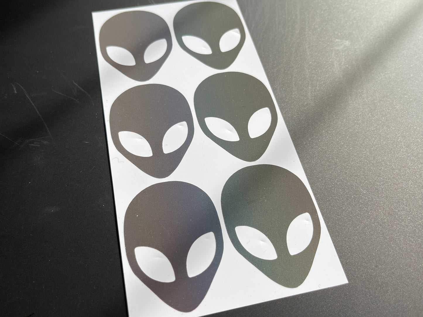 Alien Head (Small) Reflective Rainbow Bright Bike Stickers