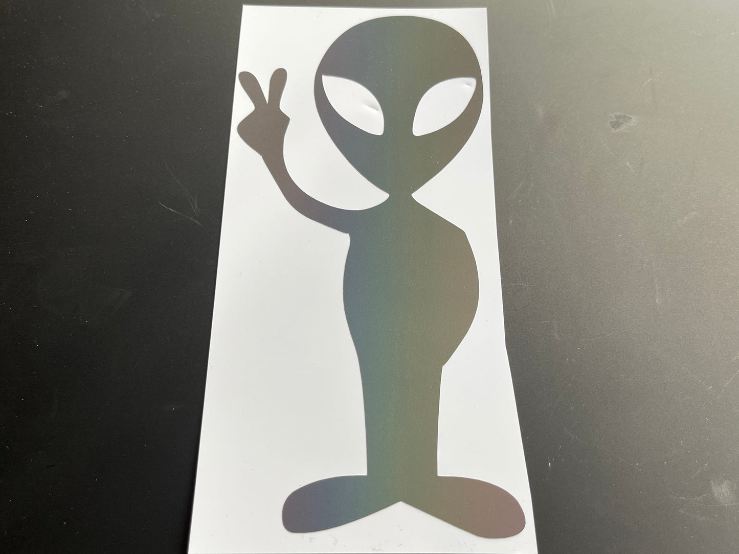 Alien Peace (Large) Reflective Rainbow Bright Bike Stickers