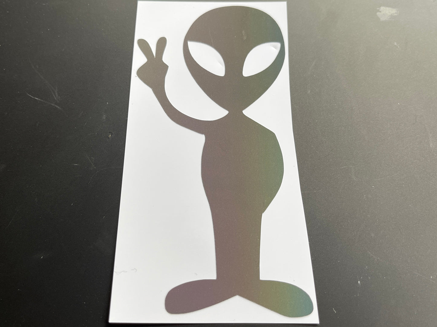 Alien Peace (Extra Large) Reflective Rainbow Bright Bike Stickers