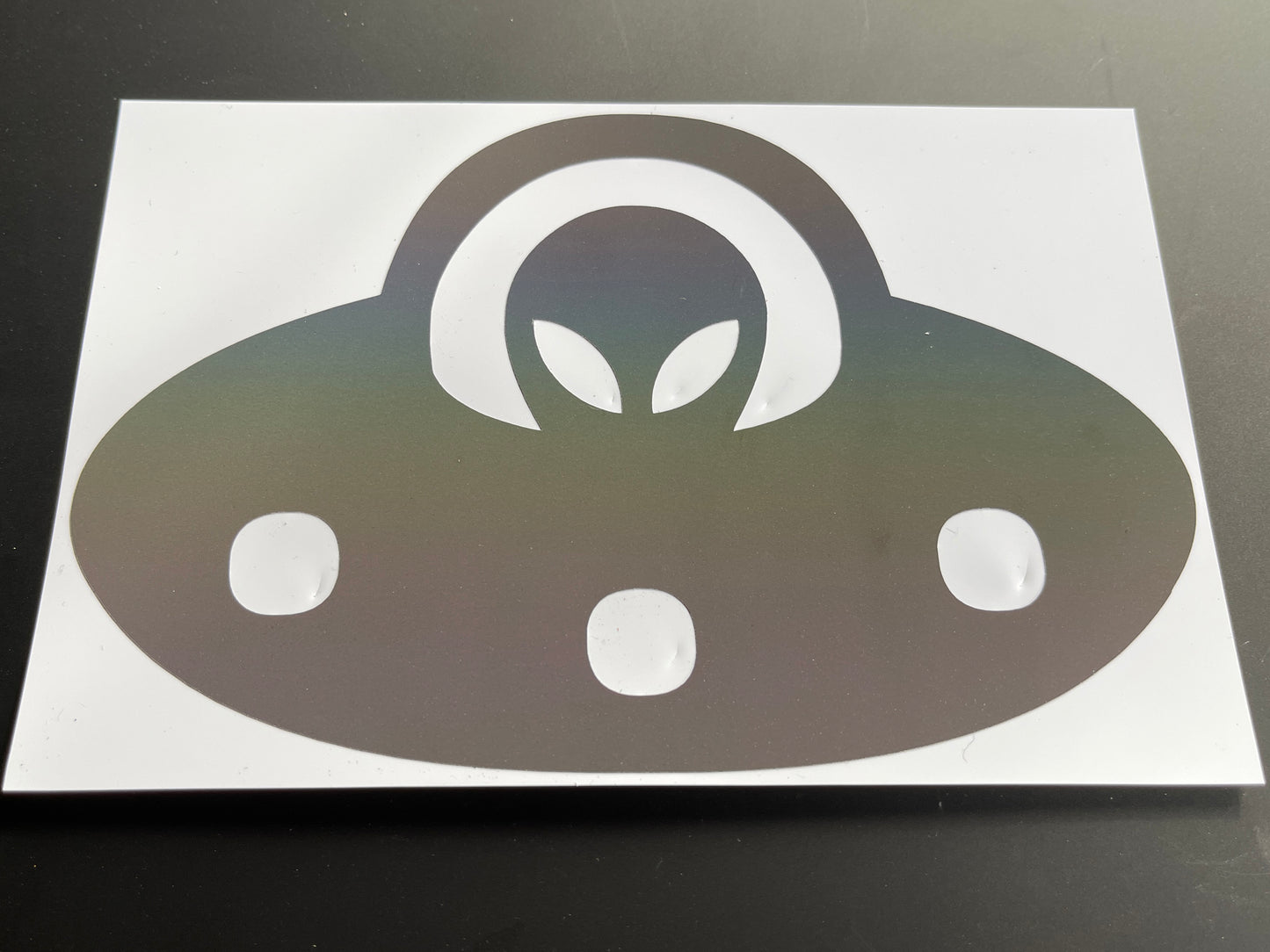 Alien UFO (Extra Large) Reflective Rainbow Bright Bike Stickers