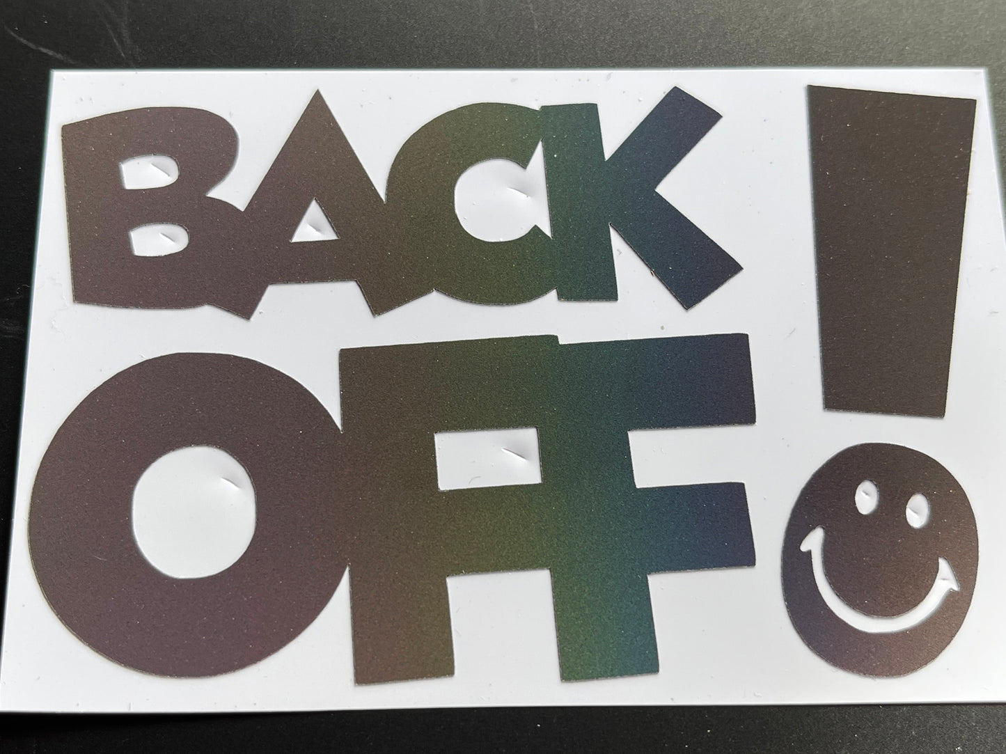 Reflective Rainbow Bright Back Off Motorcycle Helmet Stickers