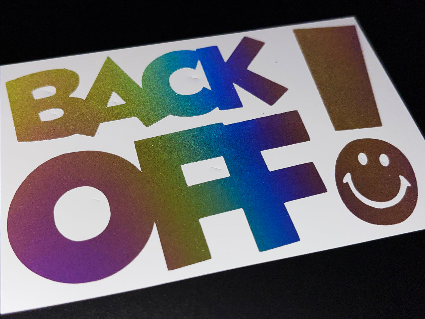 Reflective Rainbow Bright Back Off Motorcycle Helmet Stickers