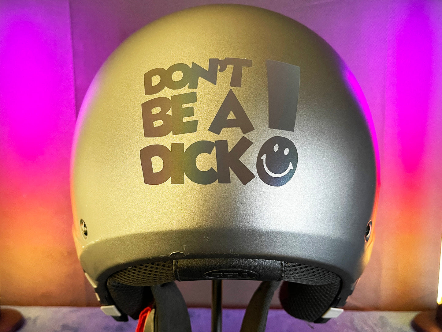 Reflective Rainbow Bright Don't Be A Dick Motorcycle Helmet Stickers