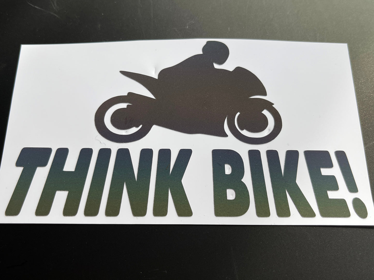 Reflective Rainbow Bright Think Bike Stacked Motorcycle Helmet Stickers