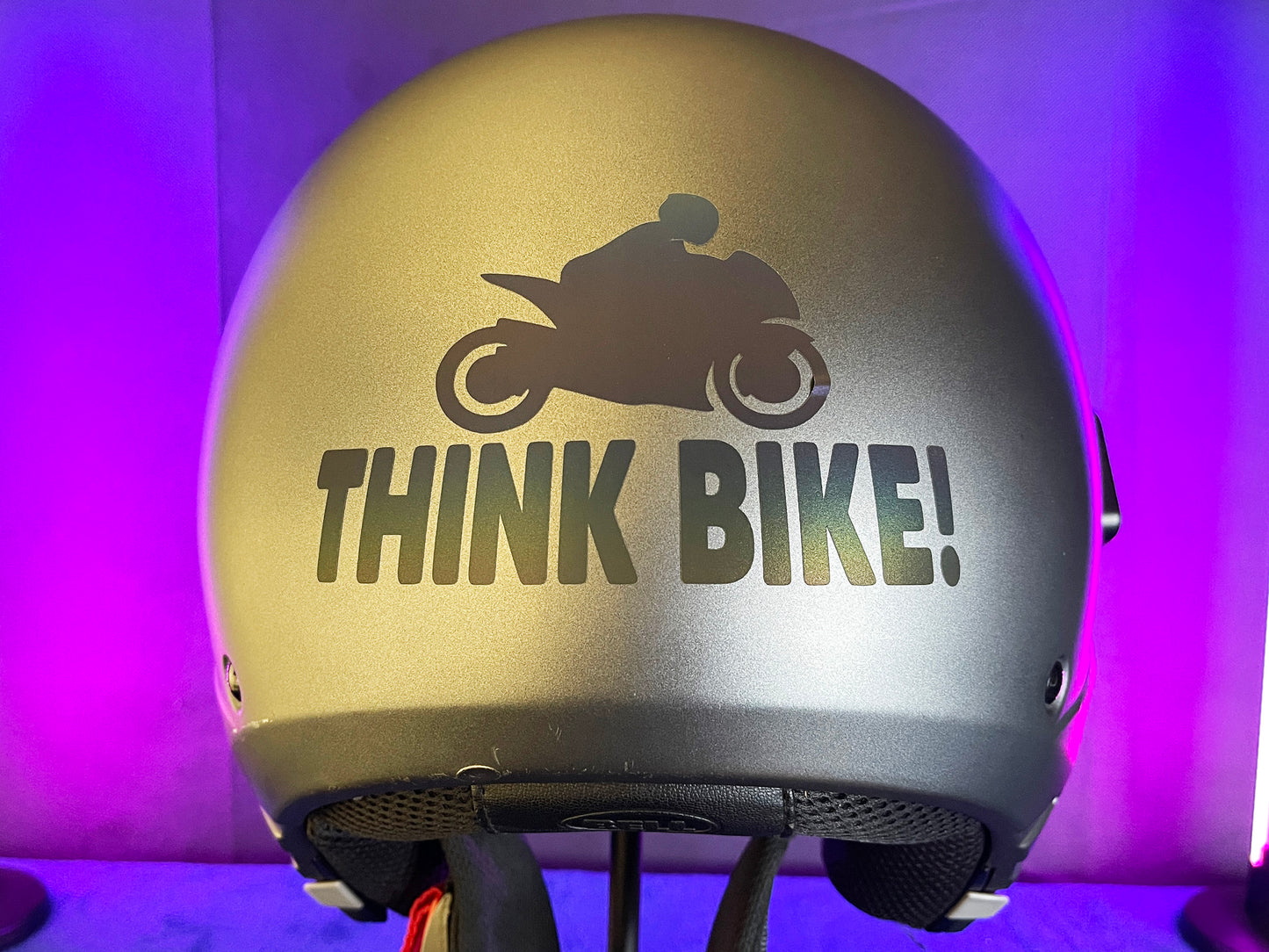 Reflective Rainbow Bright Think Bike Stacked Motorcycle Helmet Stickers