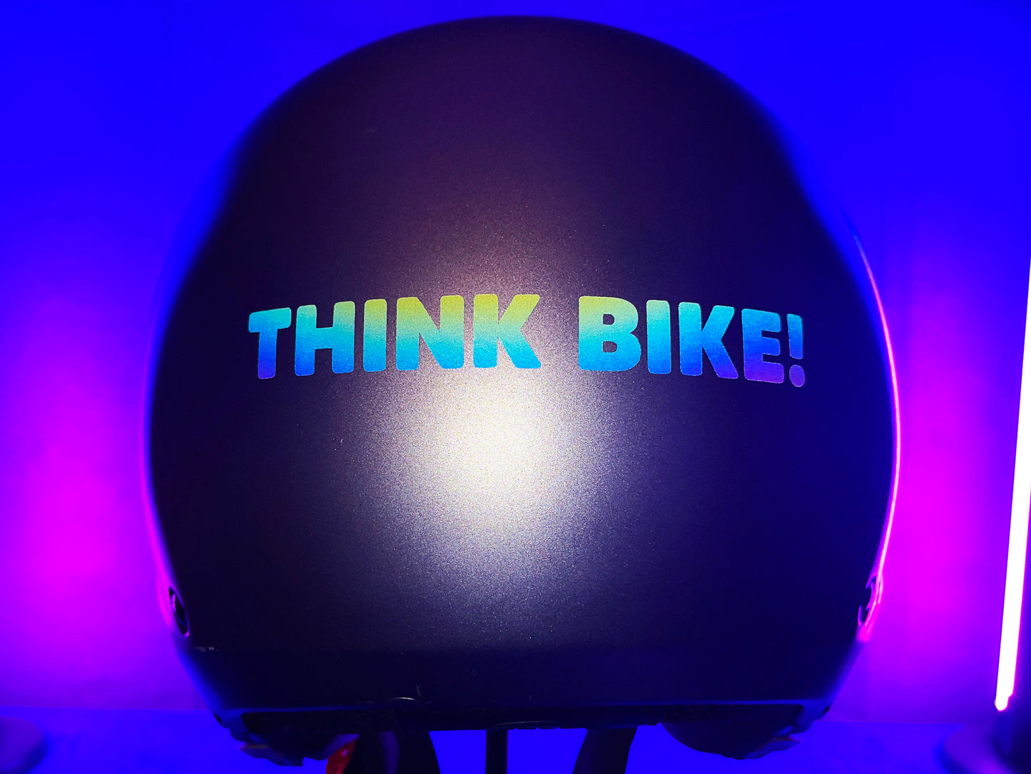 Reflective Rainbow Bright Think Bike Text Motorcycle Helmet Stickers