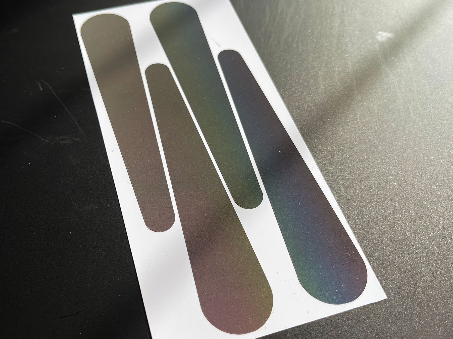 Reflective Rainbow Bright Tapered Motorcycle Helmet Stickers