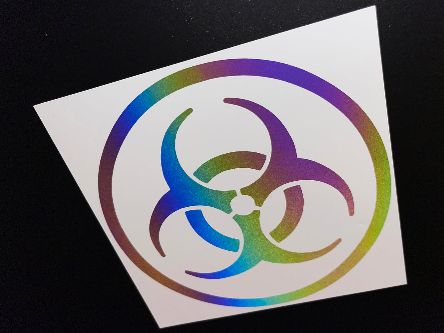 Rainbow Bright Reflective Biohazard Stickers