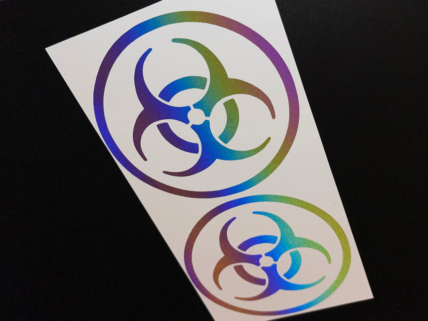 Rainbow Bright Reflective Biohazard Stickers