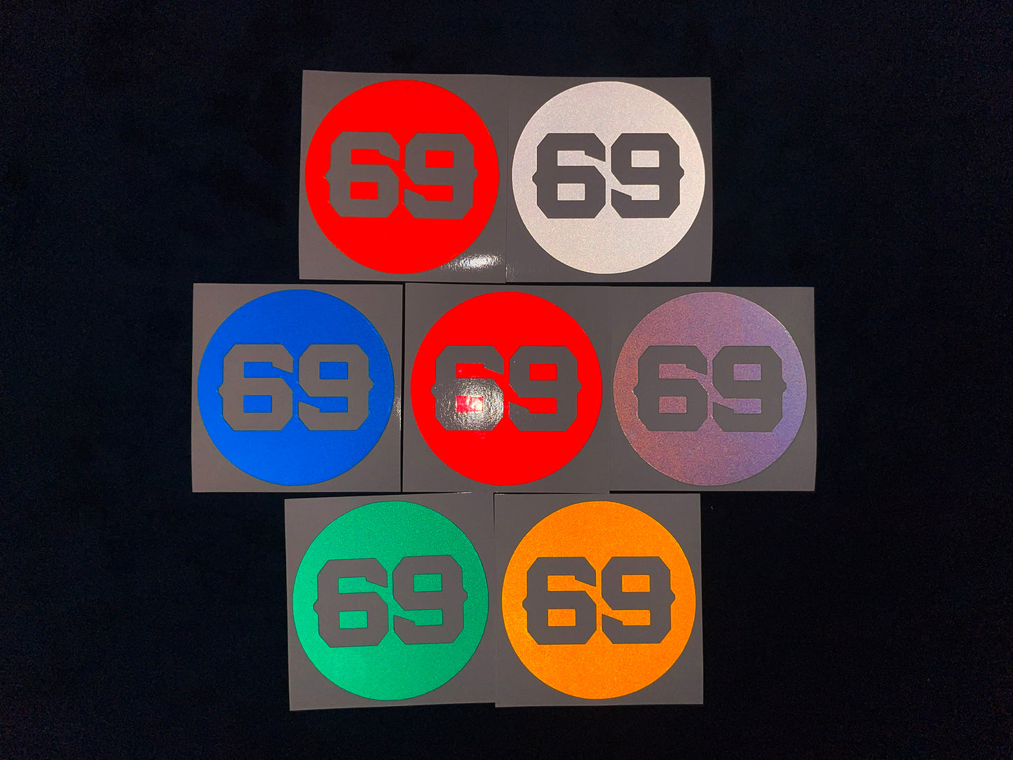 REFLECTIVE 9cm (2 Supplied) Vintage Cafe Racer Style Motorcycle Gas Fuel Tank Stickers