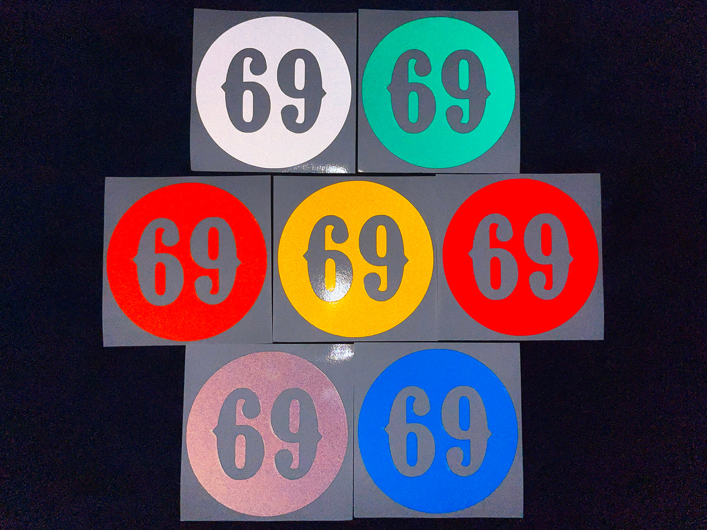 REFLECTIVE 9cm (2 Supplied) Vintage Cafe Racer Style Motorcycle Gas Fuel Tank Stickers