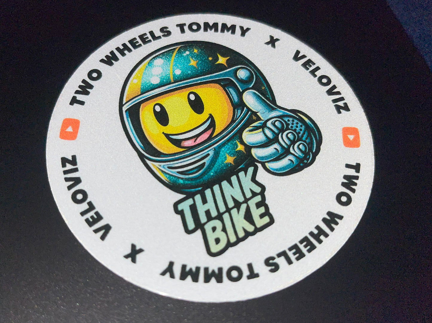 Veloviz X Two Wheels Tommy Reflective Think Bike Sticker