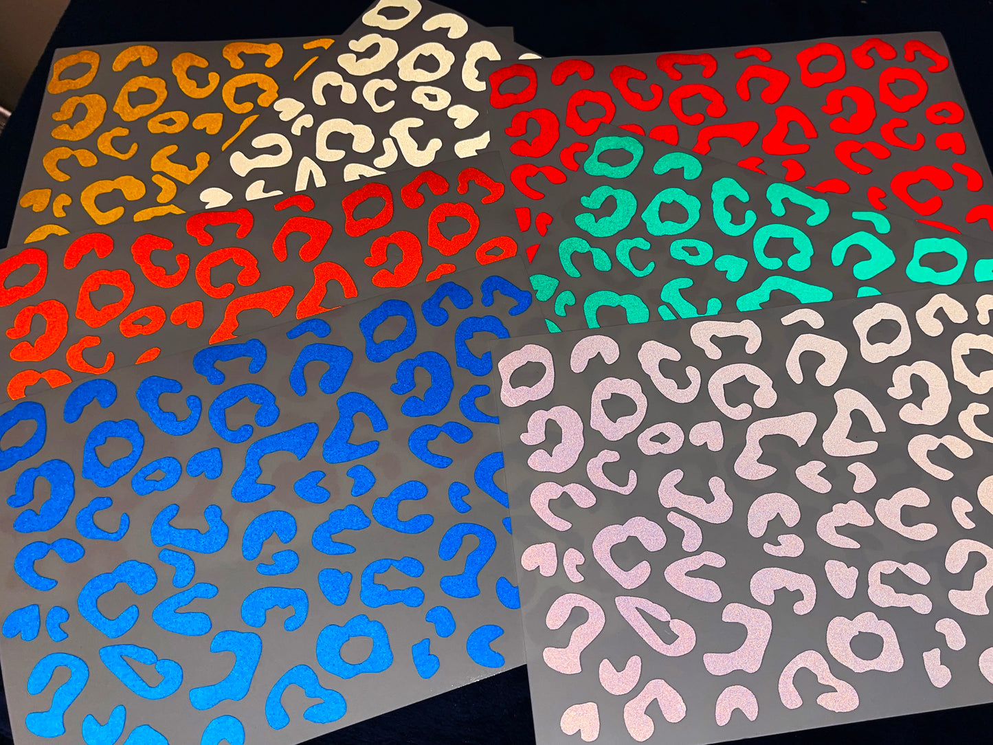 Valueviz Reflective Leopard Print Motorcycle Helmet Stickers Kit
