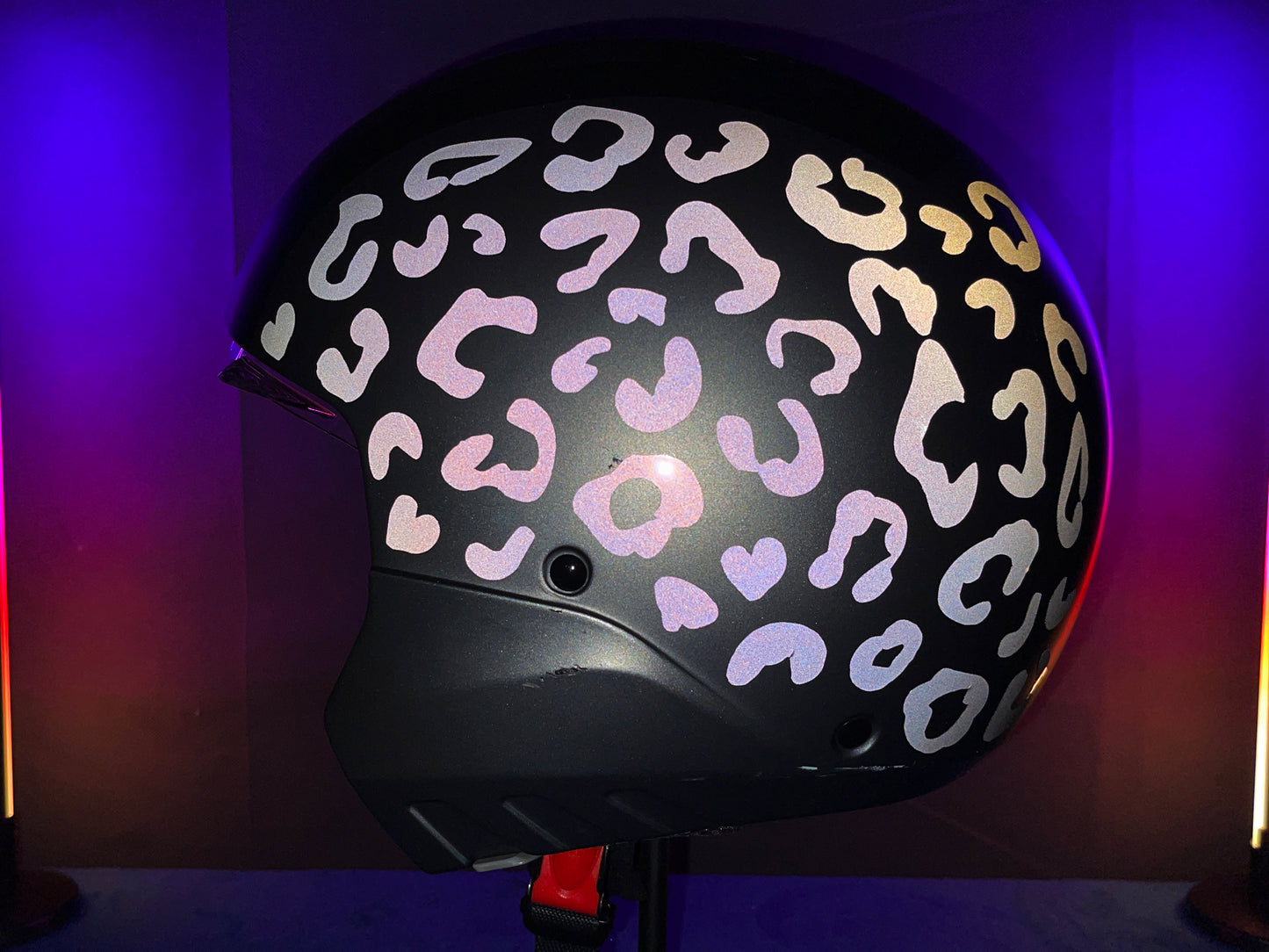 Valueviz Reflective Leopard Print Motorcycle Helmet Stickers Kit
