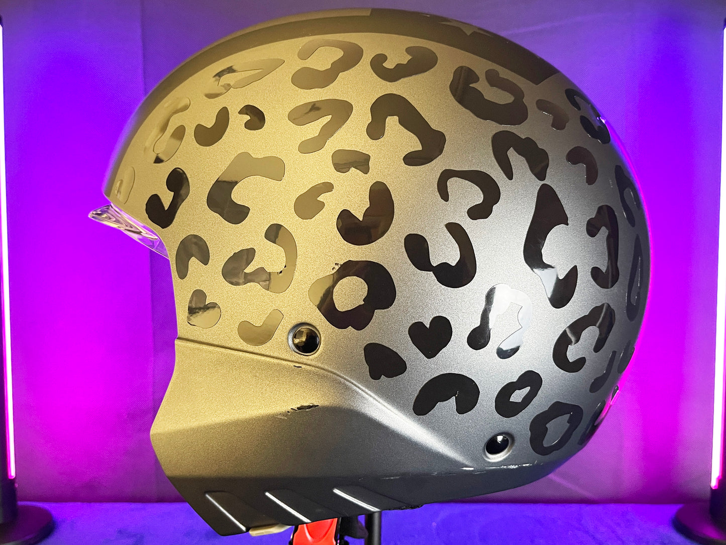 Valueviz Reflective Leopard Print Motorcycle Helmet Stickers Kit