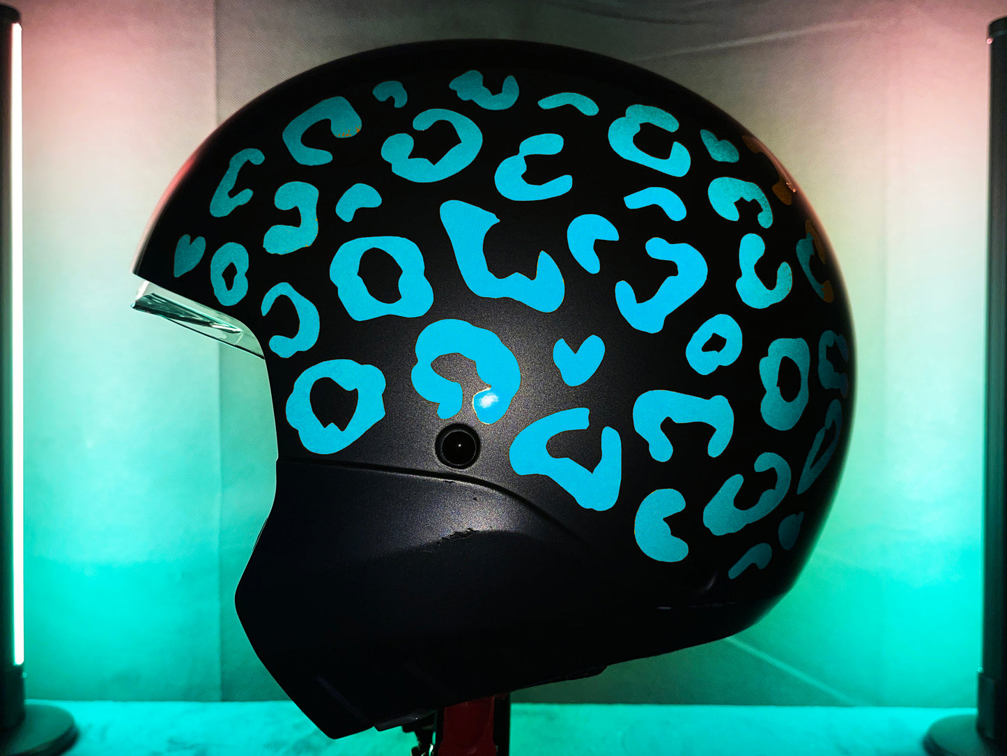 Valueviz Reflective Leopard Print Motorcycle Helmet Stickers Kit