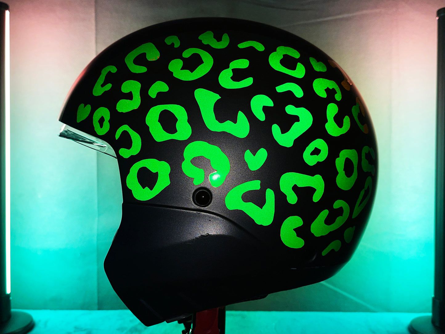 Valueviz Reflective Leopard Print Motorcycle Helmet Stickers Kit