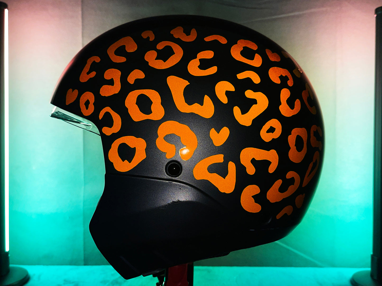 Valueviz Reflective Leopard Print Motorcycle Helmet Stickers Kit