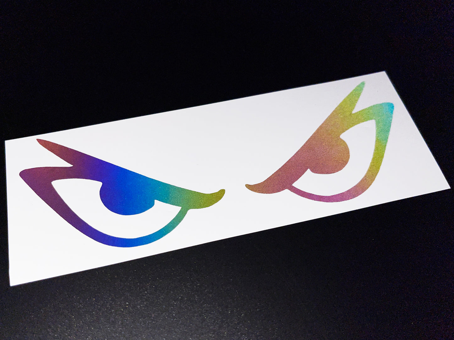 Reflective Rainbow Bright Evil Eyes Motorcycle Helmet Stickers Design 13