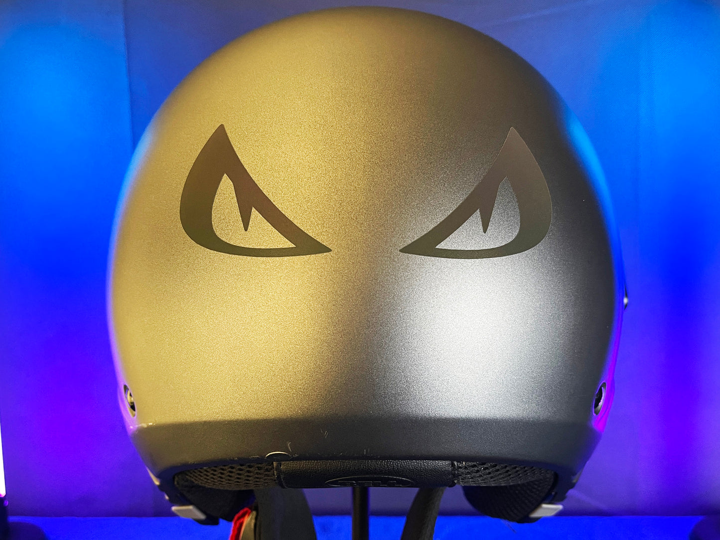 Reflective Rainbow Bright Evil Eyes Motorcycle Helmet Stickers Design 2