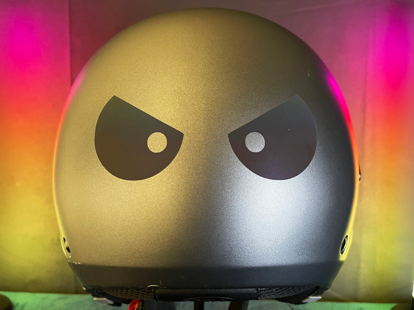 Reflective Rainbow Bright Evil Eyes Motorcycle Helmet Stickers Design 8