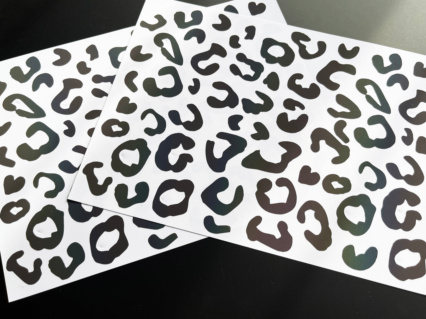 Reflective Rainbow Bright Leopard Print Motorcycle Fuel Tank / Fairing Stickers