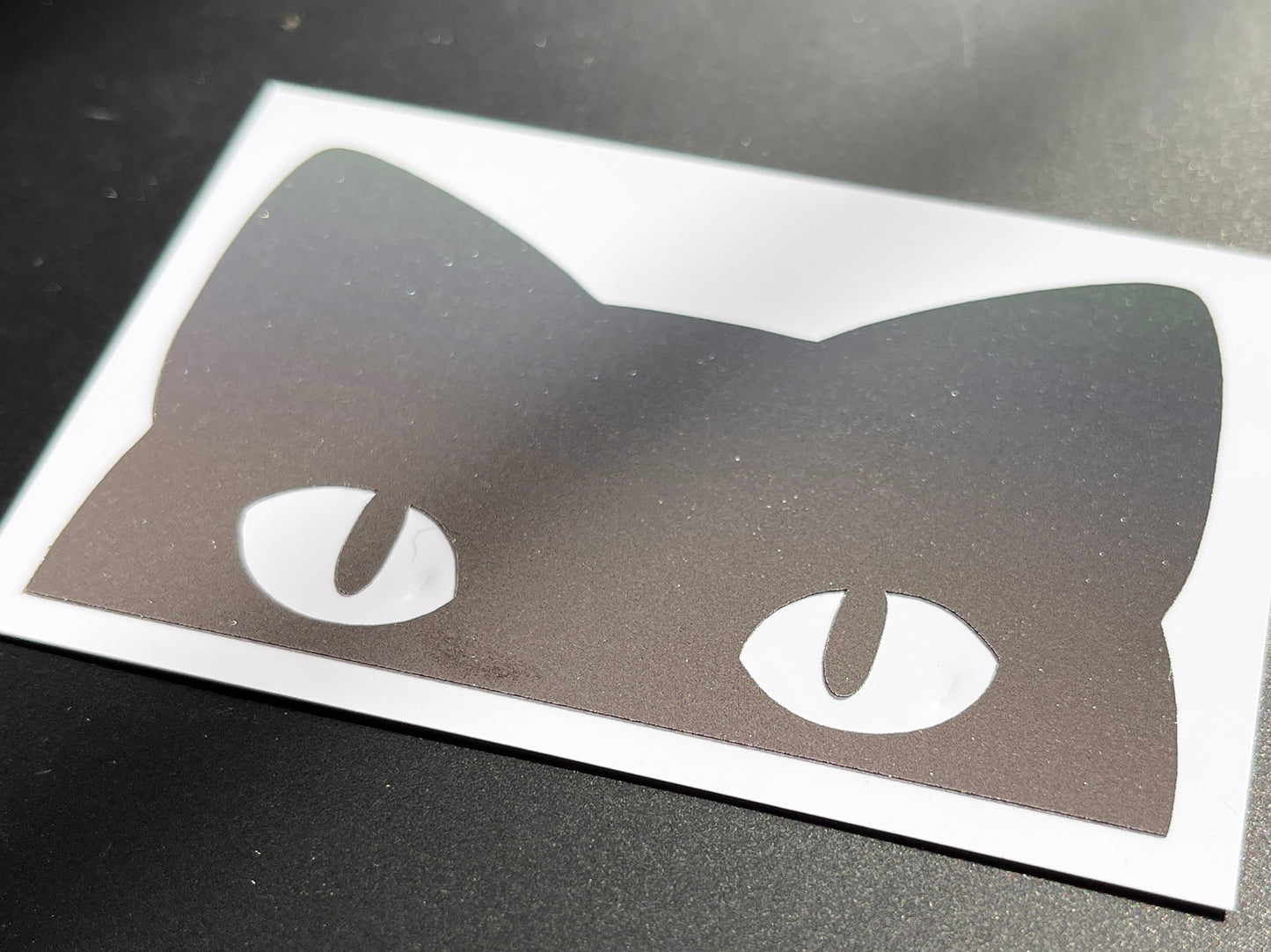 Reflective Rainbow Bright Peeping Cat Head Motorcycle Helmet Stickers