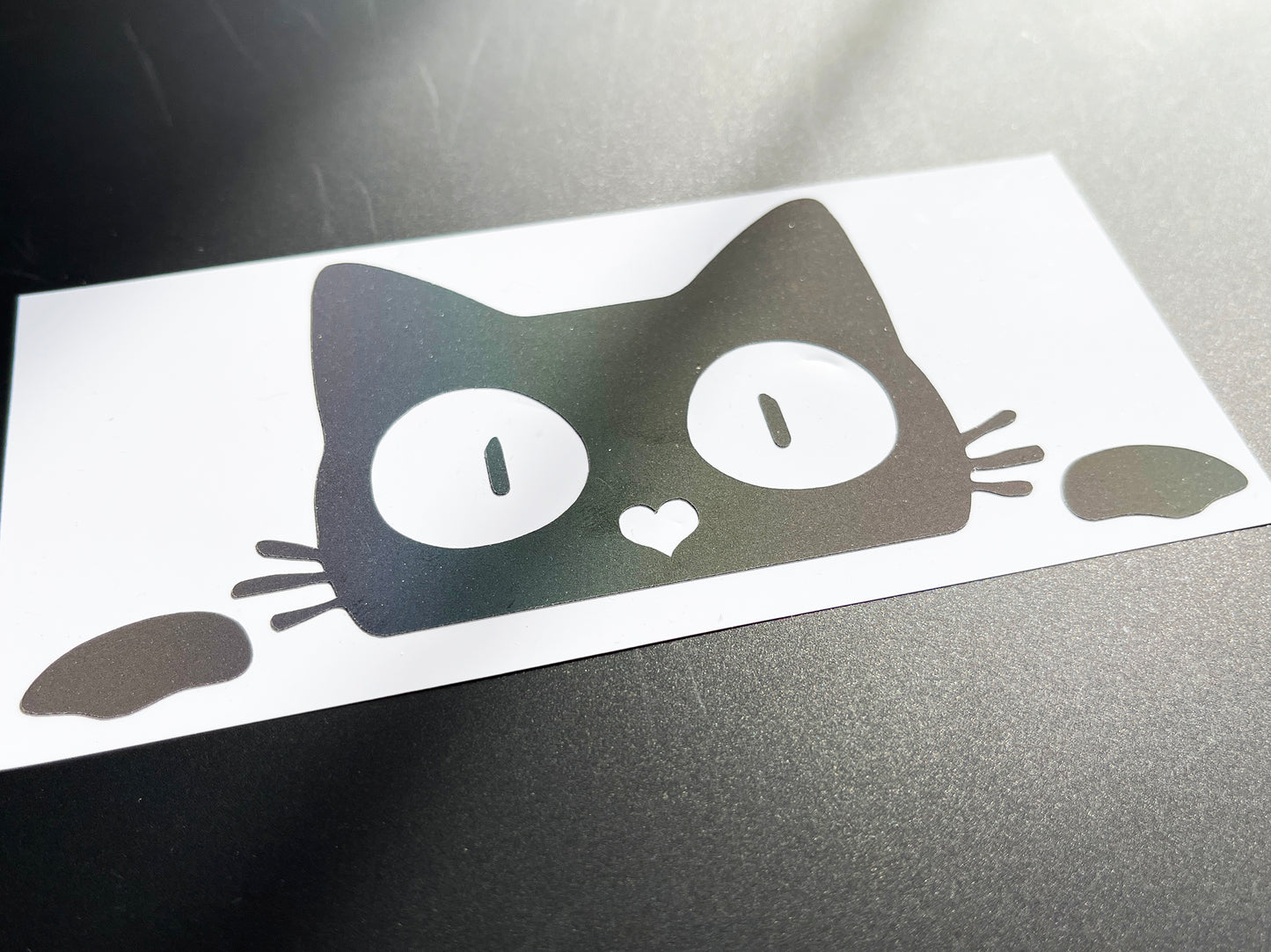 Reflective Rainbow Bright Peeping Cat Motorcycle Helmet Stickers