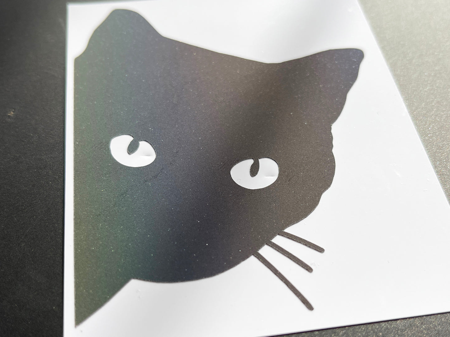 Reflective Rainbow Bright Peeping Cheeky Cat Motorcycle Helmet Stickers