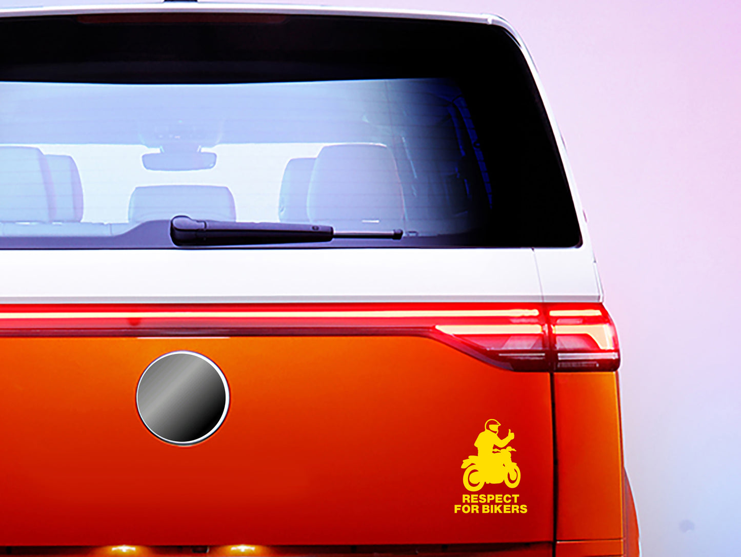 Reflective Rainbow Bright RESPECT FOR BIKERS Motorcycle Helmet Stickers