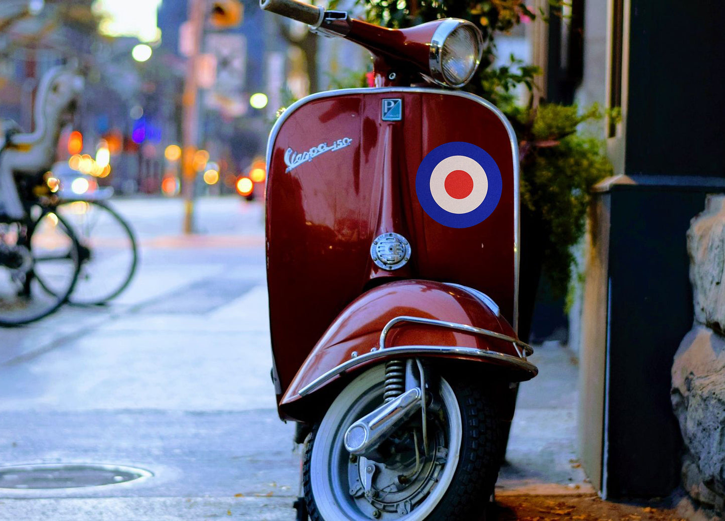 Reflective Mod Rocker Roundel Scooter Stickers